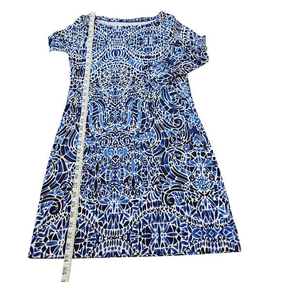 Lilly Pulitzer Sophie Dress Taverna Tile UPF 50+ 3/4 Sleeve Blue & White Small - Picture 11 of 14